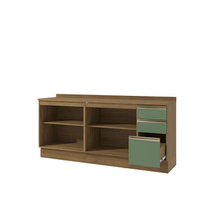 Bajo Mesada 200cm MDF 3 Cajones Kappesberg Marrón/Verde