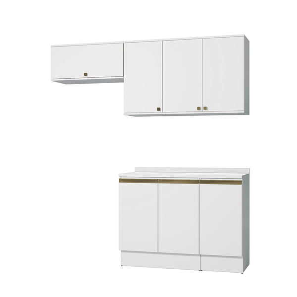 Cocina Compacta 200cm MDF 7 Puertas Kappesberg Blanco