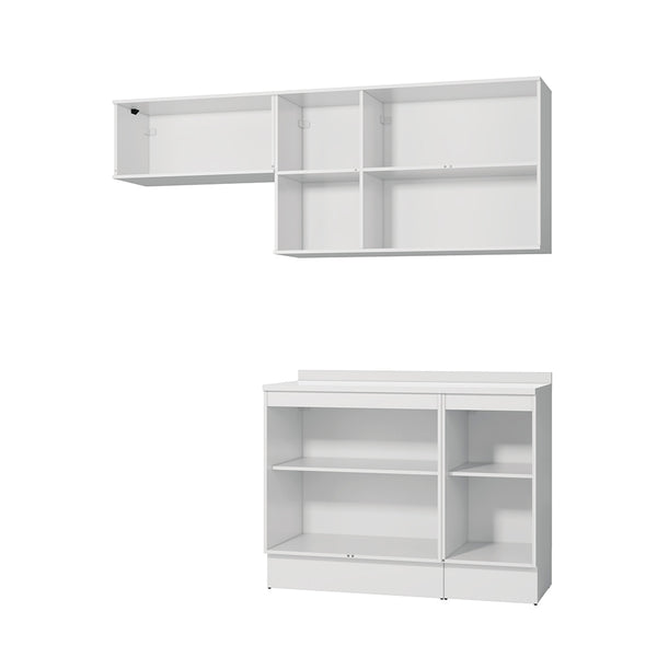 Cocina Compacta 200cm MDF 7 Puertas Kappesberg Blanco/Azul