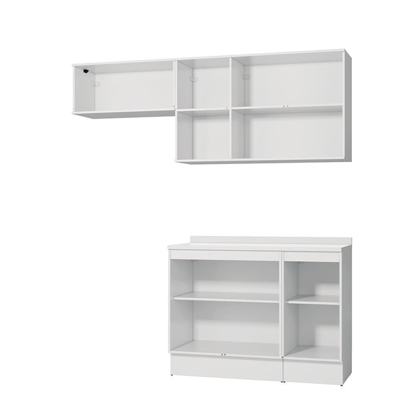 Cocina Compacta 200cm MDF 7 Puertas Kappesberg Blanco/Verde