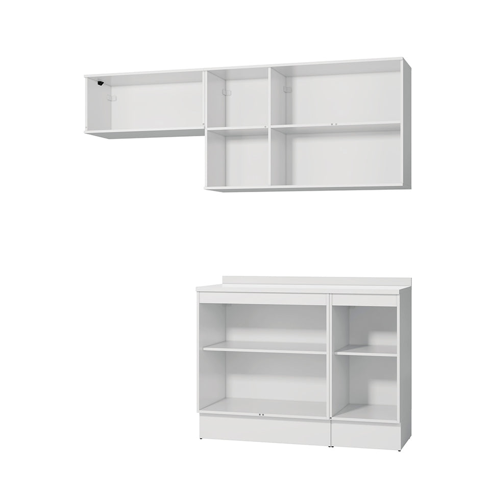 Cocina Compacta 200cm MDF 7 Puertas Kappesberg Blanco/Verde