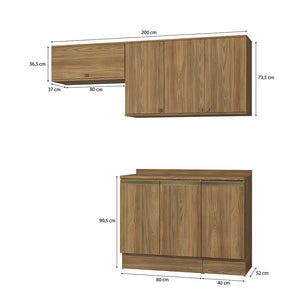 Cocina Compacta 200cm MDF 7 Puertas Kappesberg Marrón