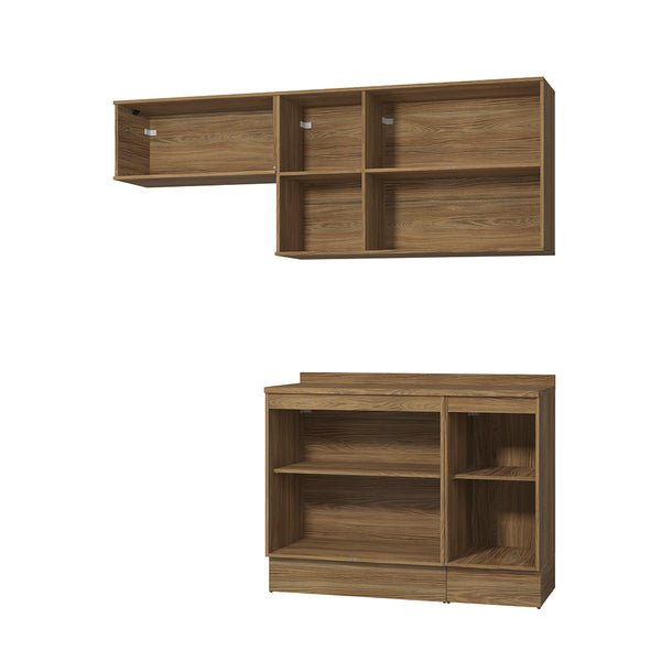 Cocina Compacta 200cm MDF 7 Puertas Kappesberg Marrón/Verde