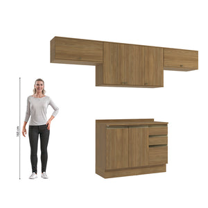 Cocina Completa 280cm MDF 3 Cajones Kappesberg Marrón