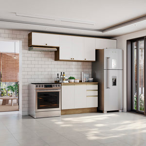 Cocina Completa 280cm MDF 3 Cajones Kappesberg Marrón/Blanco