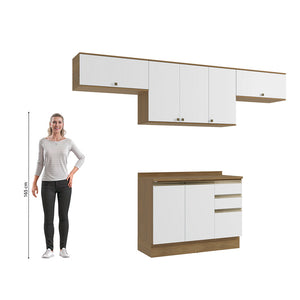 Cocina Completa 280cm MDF 3 Cajones Kappesberg Marrón/Blanco