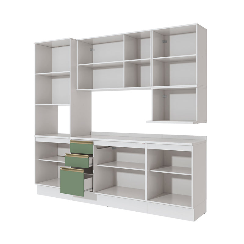 Cocina 250cm Nicho Microondas Kappesberg Blanco Verde
