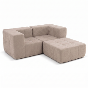 Sofá Modular 3 Piezas 172cm Bouclé Kappesberg Capuccino