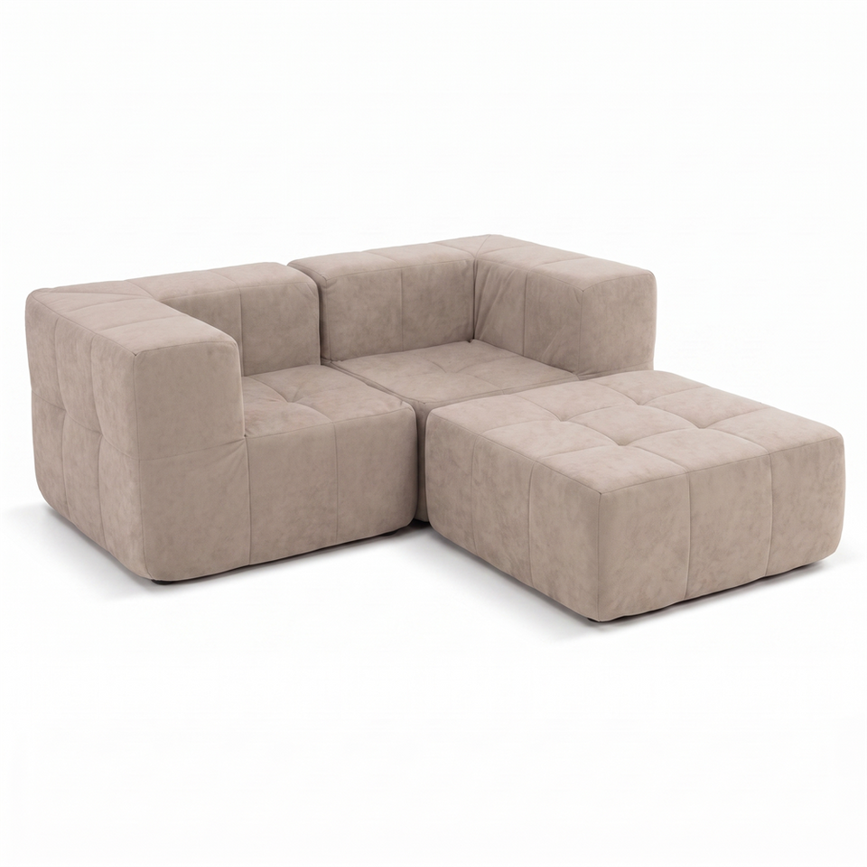 Sofá Modular 3 Piezas 172cm Bouclé Kappesberg Capuccino