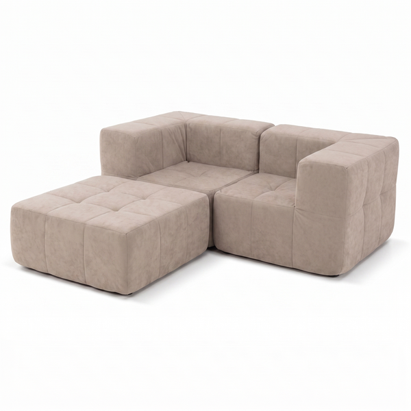 Sofá Modular 3 Piezas 172cm Bouclé Kappesberg Capuccino