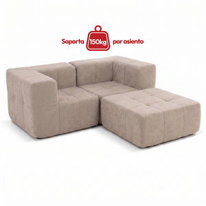 Sofá Modular 3 Piezas 172cm Bouclé Kappesberg Capuccino