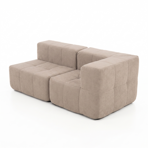 Sofá Modular 2 Piezas 170cm Bouclé Kappesberg Capuccino