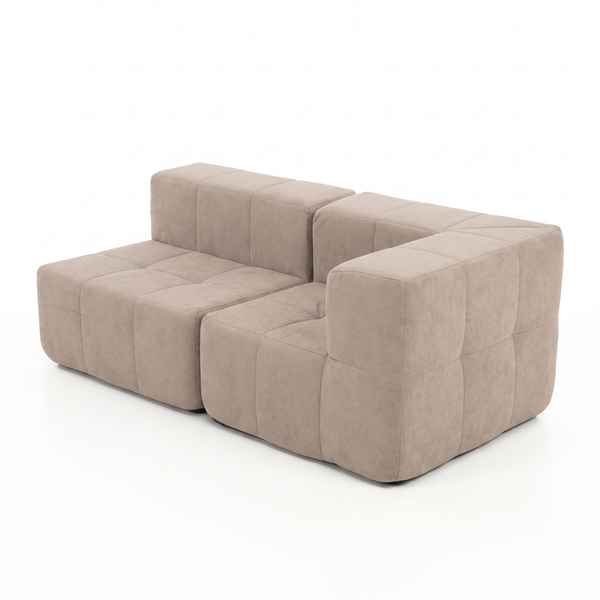Sofá Modular 2 Piezas 170cm Bouclé Kappesberg Capuccino