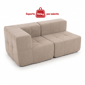 Sofá Modular 2 Piezas 170cm Bouclé Kappesberg Capuccino