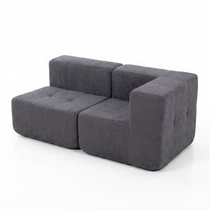 Sofá Modular 2 Piezas 170cm Bouclé Kappesberg Azul Titanio