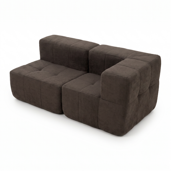 Sofá Modular 2 Piezas 170cm Bouclé Kappesberg Chocolate