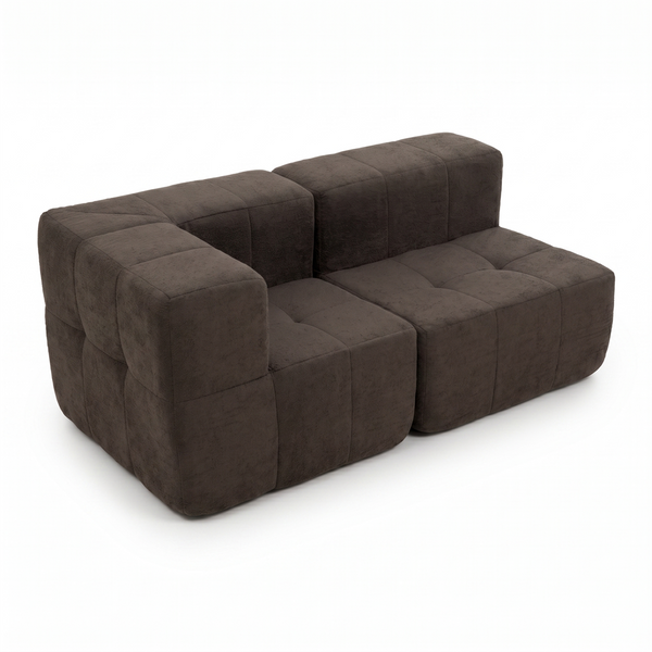 Sofá Modular 2 Piezas 170cm Bouclé Kappesberg Chocolate