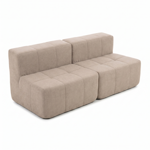 Sofá Modular 2 Piezas 168cm Bouclé Kappesberg Capuccino