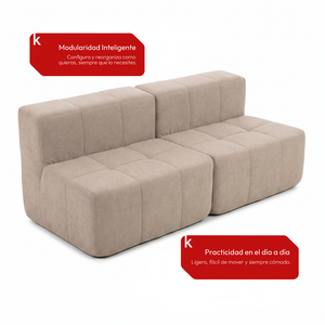 Sofá Modular 2 Piezas 168cm Bouclé Kappesberg Capuccino