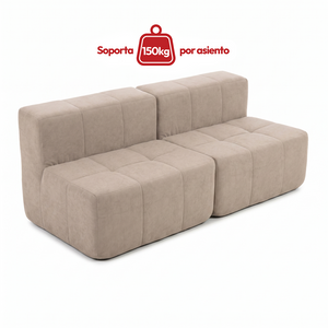 Sofá Modular 2 Piezas 168cm Bouclé Kappesberg Capuccino