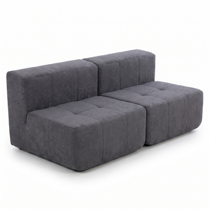Sofá Modular 2 Piezas 168cm Bouclé Kappesberg Azul Titanio