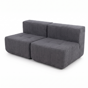 Sofá Modular 2 Piezas 168cm Bouclé Kappesberg Azul Titanio