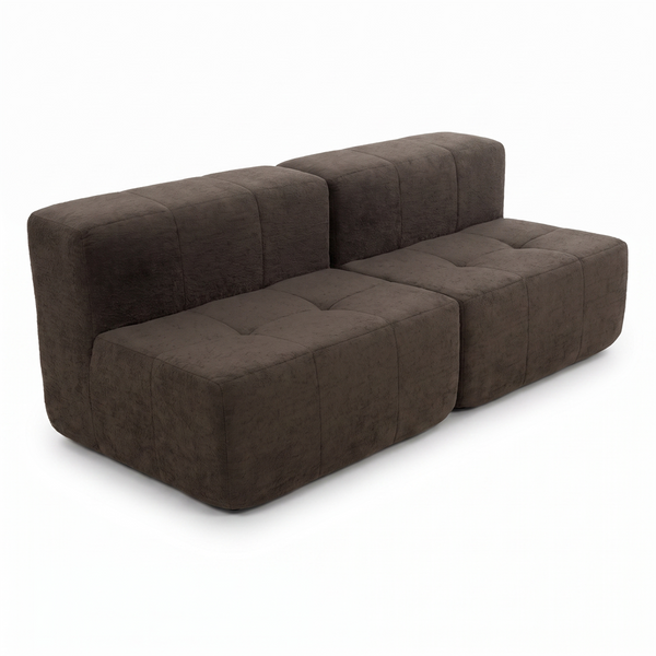 Sofá Modular 2 Piezas 168cm Bouclé Kappesberg Chocolate