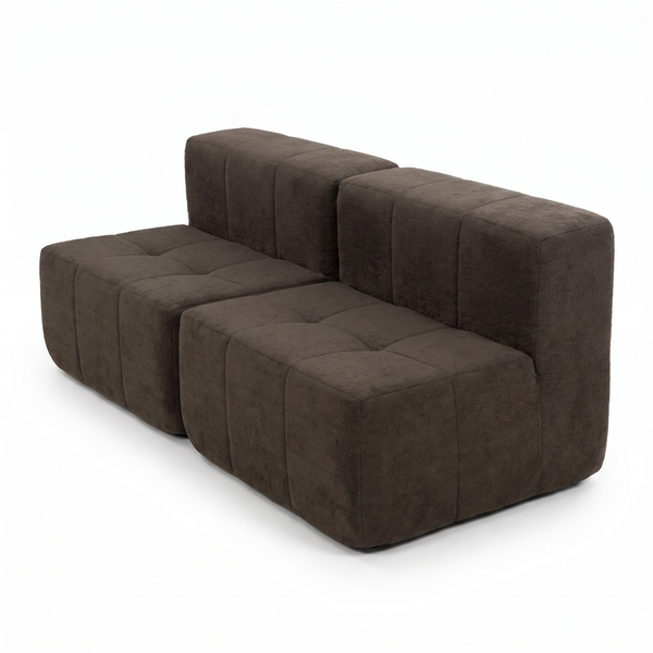Sofá Modular 2 Piezas 168cm Bouclé Kappesberg Chocolate