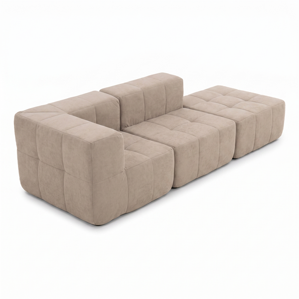 Sofá Modular 3 Piezas 258cm Bouclé Kappesberg Capuccino