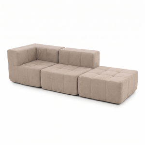 Sofá Modular 3 Piezas 258cm Bouclé Kappesberg Capuccino
