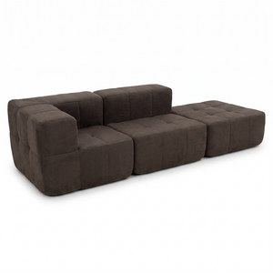 Sofá Modular 3 Piezas 258cm Bouclé Kappesberg Chocolate