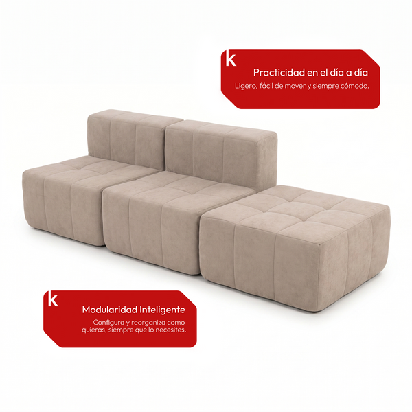Sofá Modular 3 Piezas 258cm Kappesberg Capuccino