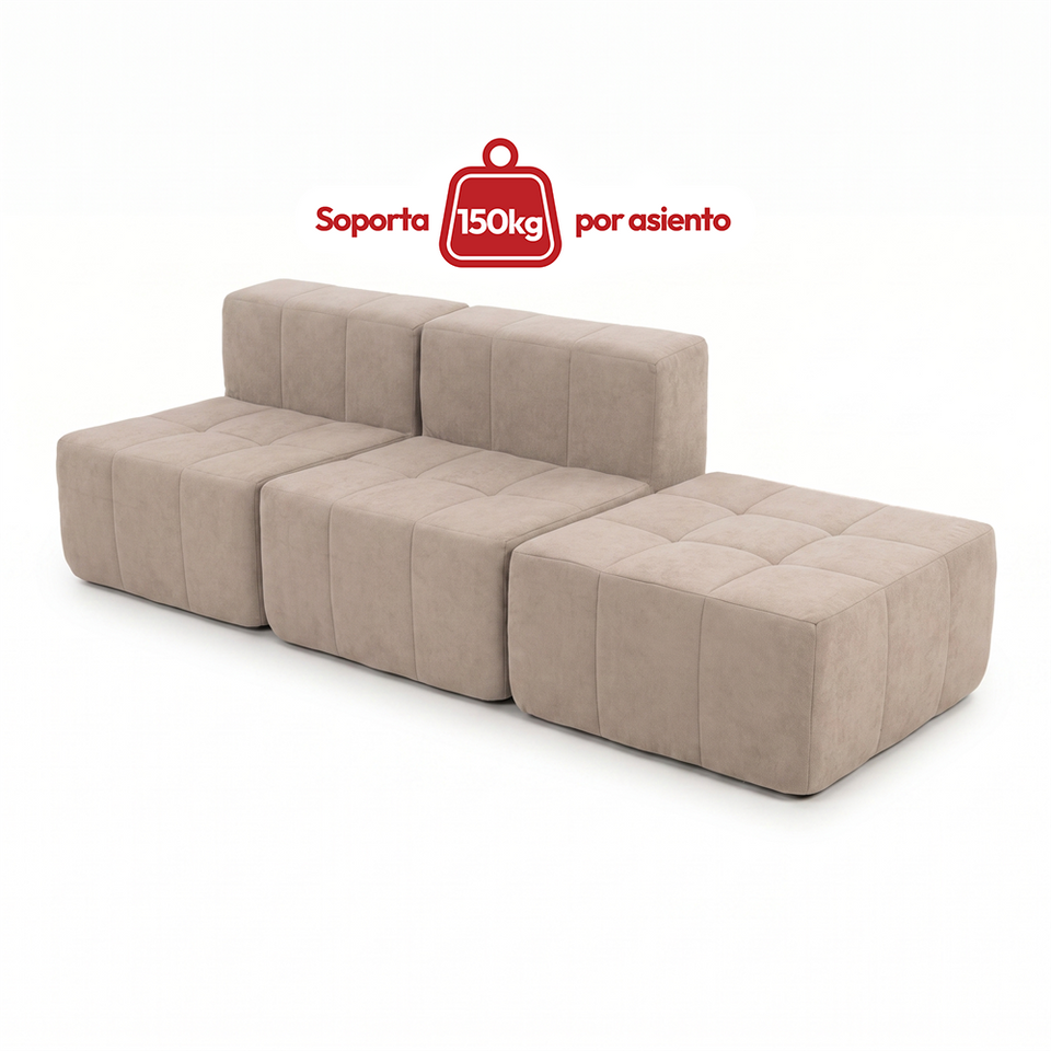 Sofá Modular 3 Piezas 258cm Kappesberg Capuccino
