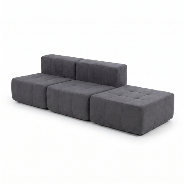 Sofá Modular 3 Piezas 258cm Kappesberg Azul Titanio