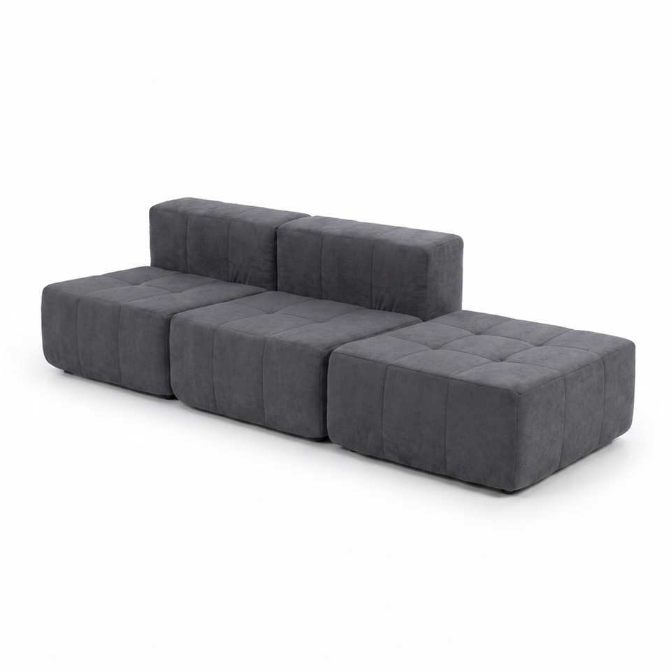 Sofá Modular 3 Piezas 258cm Kappesberg Azul Titanio