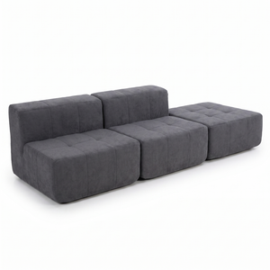 Sofá Modular 3 Piezas 258cm Kappesberg Azul Titanio