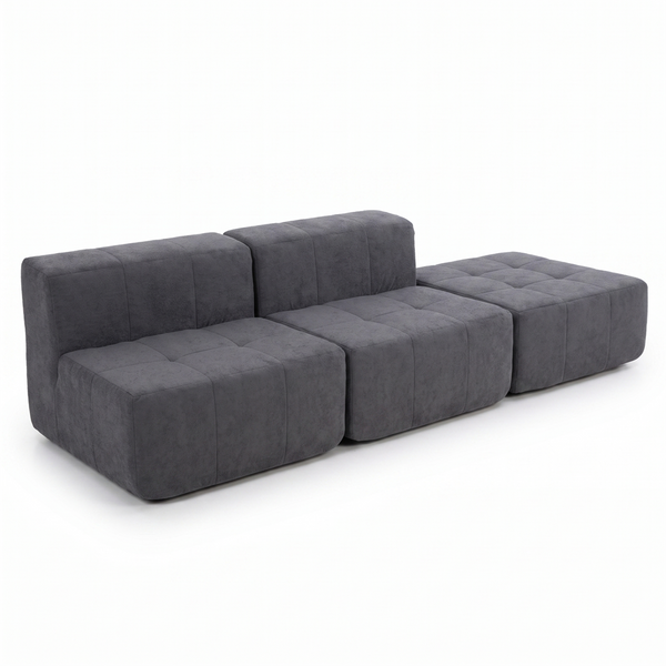 Sofá Modular 3 Piezas 258cm Kappesberg Azul Titanio