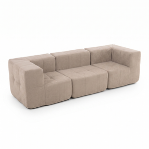 Sofá Modular 3 Piezas 256cm Bouclé Kappesberg Capuccino