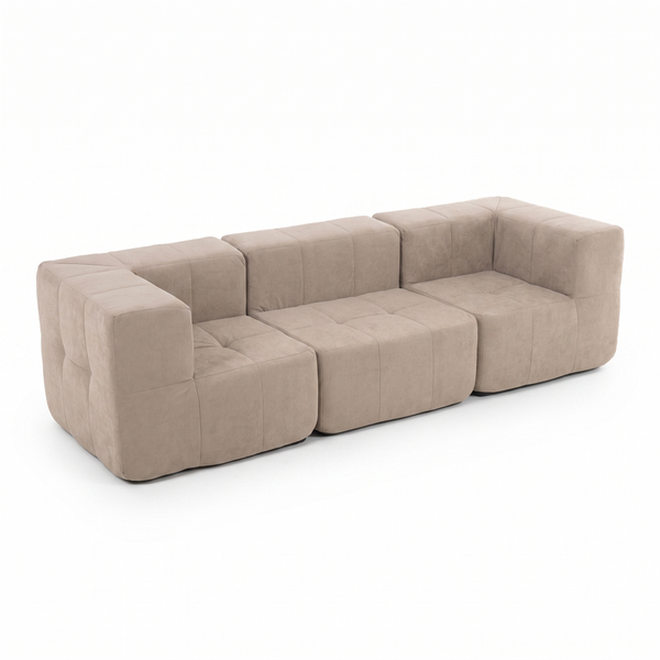 Sofá Modular 3 Piezas 256cm Bouclé Kappesberg Capuccino
