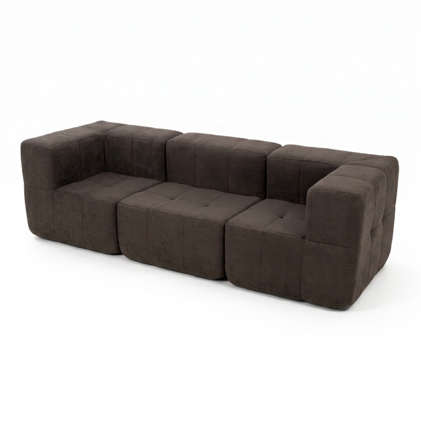 Sofá Modular 3 Piezas 256cm Bouclé Kappesberg Chocolate