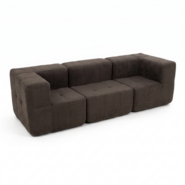 Sofá Modular 3 Piezas 256cm Bouclé Kappesberg Chocolate