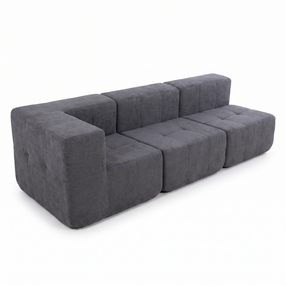 Sofá Modular 3 Piezas 256cm Kappesberg Azul Titanio