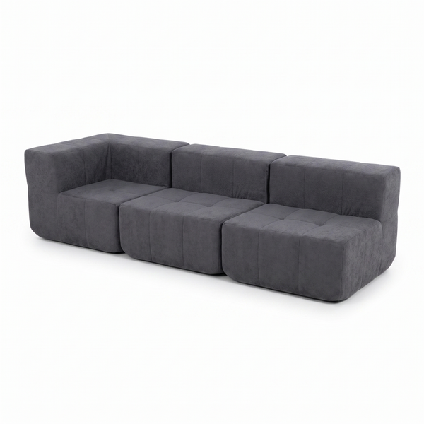Sofá Modular 3 Piezas 256cm Kappesberg Azul Titanio