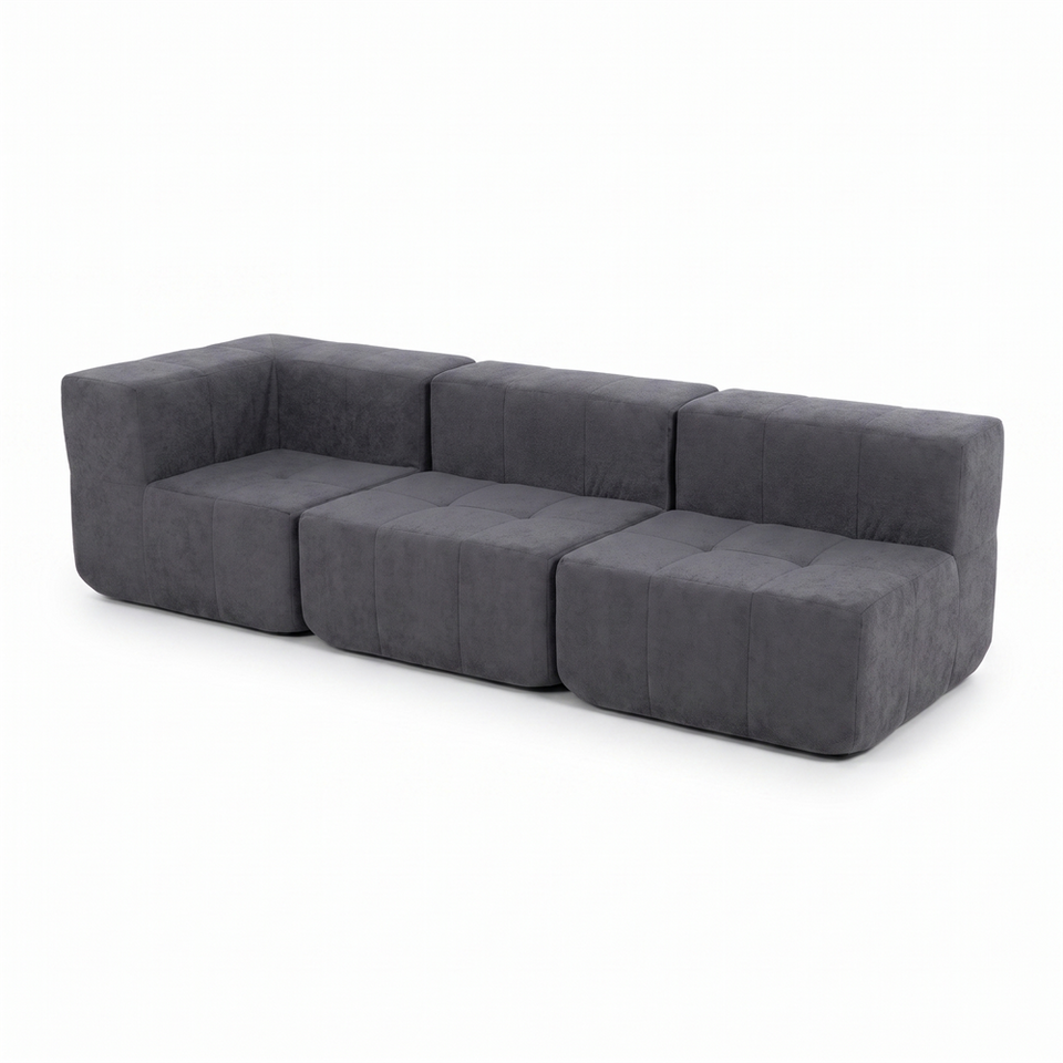 Sofá Modular 3 Piezas 256cm Kappesberg Azul Titanio