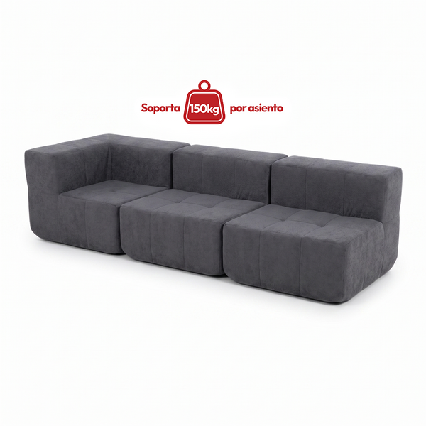 Sofá Modular 3 Piezas 256cm Kappesberg Azul Titanio