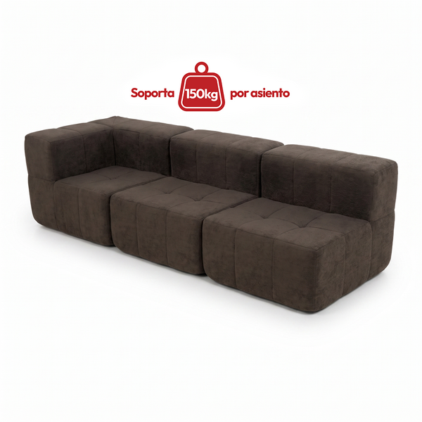 Sofá Modular 3 Piezas 256cm Kappesberg Chocolate