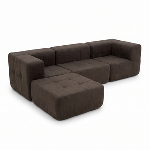 Sofá Modular 4 Piezas 258cm Bouclé Kappesberg Chocolate