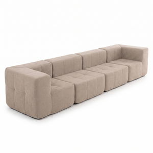 Sofá Modular 4 Piezas 340cm Bouclé Kappesberg Capuccino