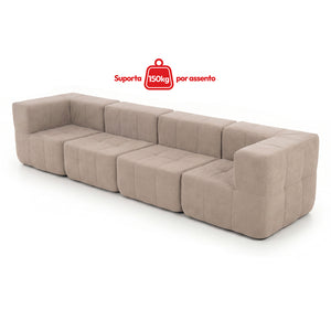 Sofá Modular 4 Piezas 340cm Bouclé Kappesberg Capuccino