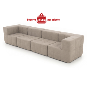 Sofá Modular 4 Piezas 340cm Bouclé Kappesberg Capuccino